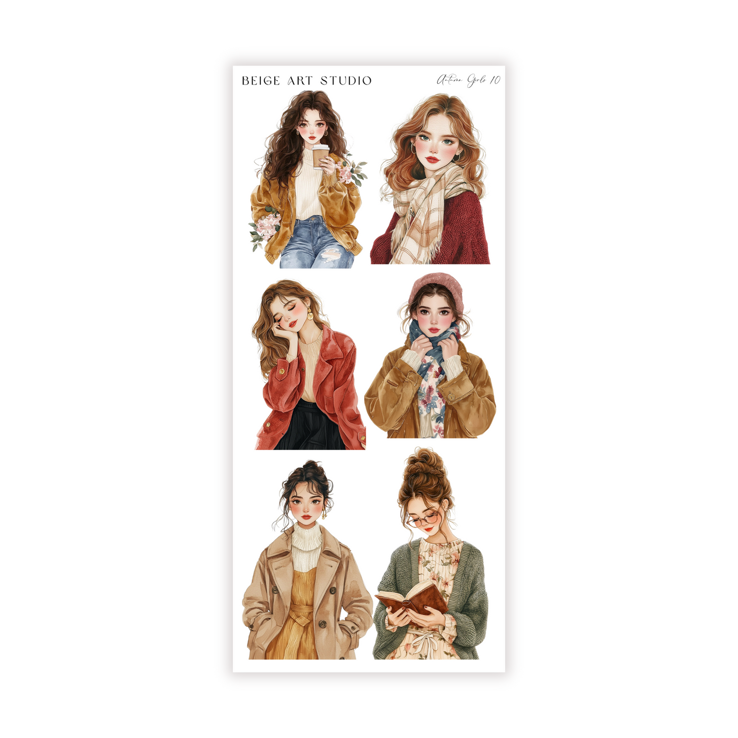 Autumn Girls 10 | Journaling Stickers