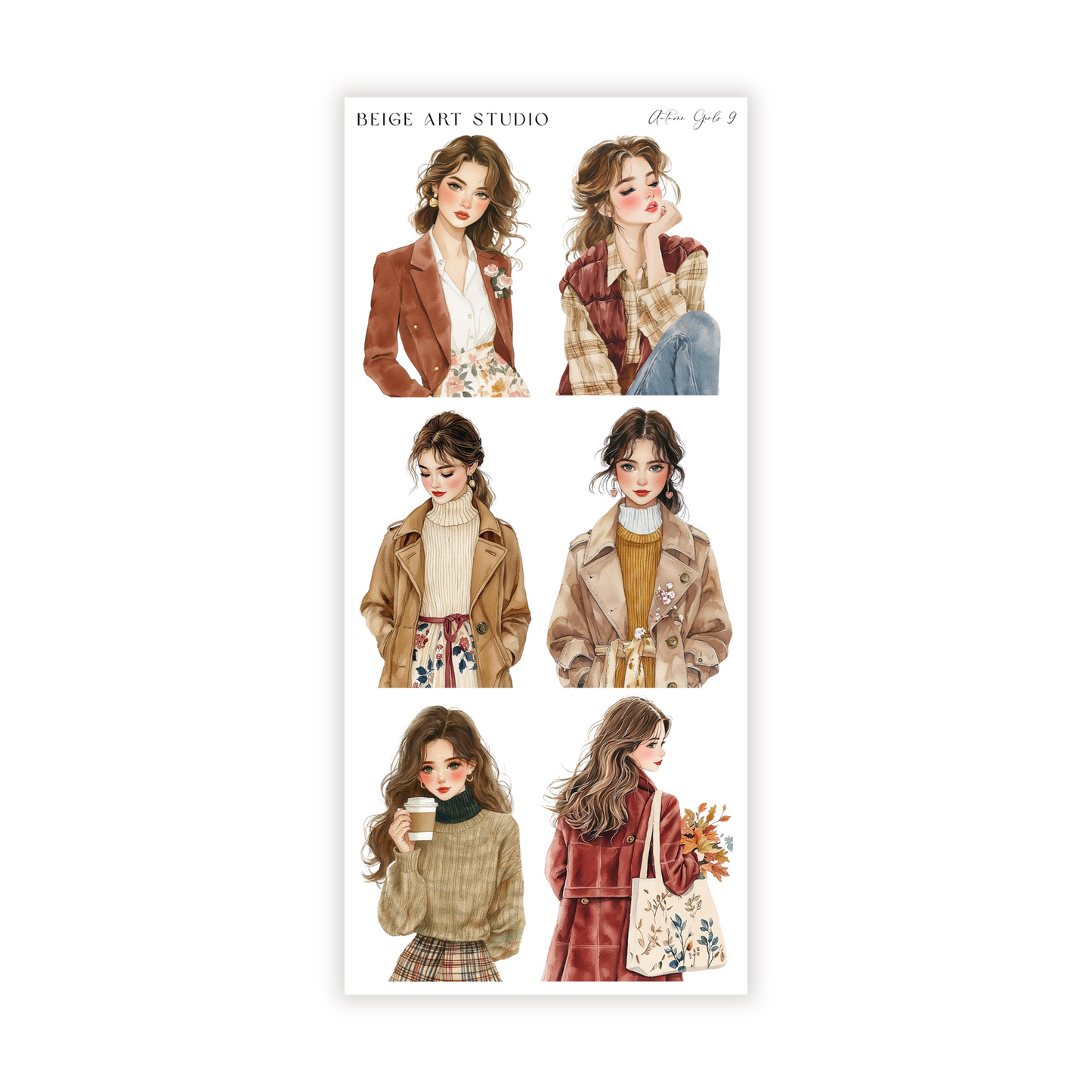 Autumn Girls 9 | Journaling Stickers