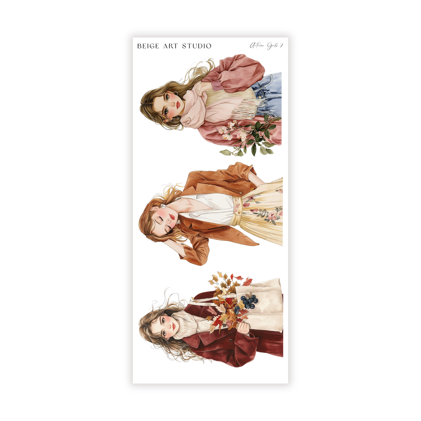 Autumn Girls 7 | Journaling Stickers