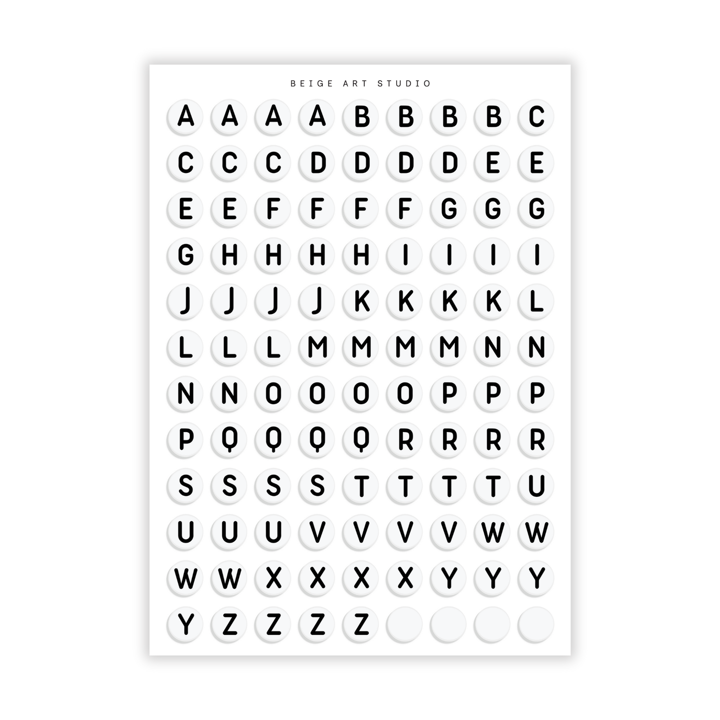 Beads Alphabets- Black | Journaling Stickers