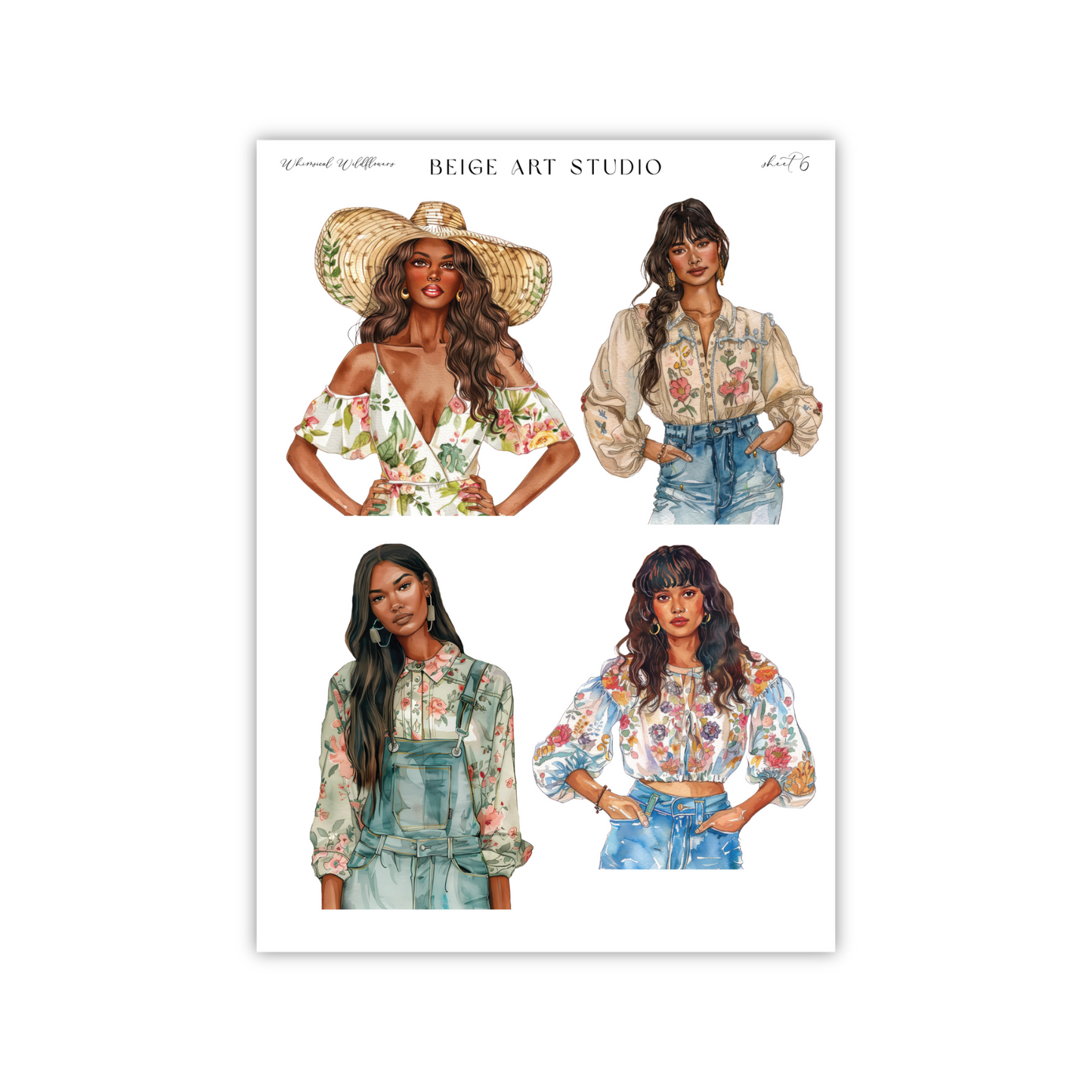 Whimsical Wildflowers | Journaling Stickers