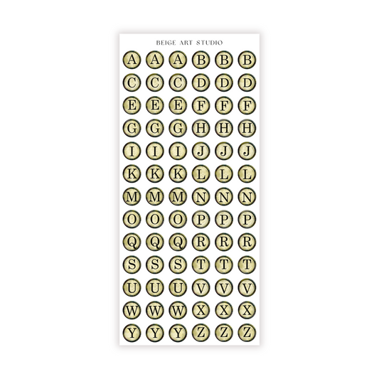 Typewriter Alphabets | Journaling Stickers