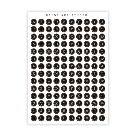Typewriter Keys | Journaling Stickers