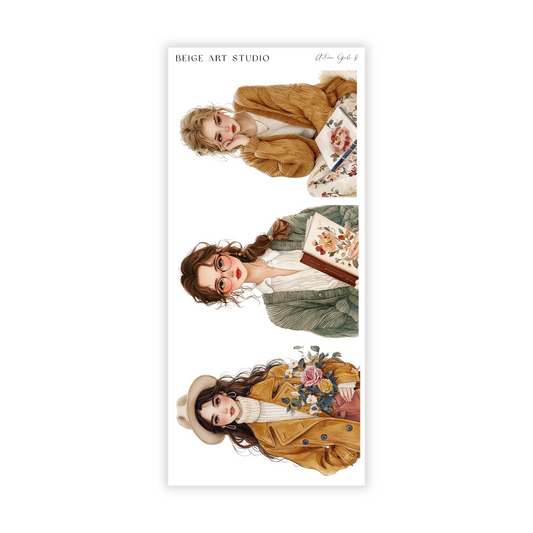Autumn Girls 8 | Journaling Stickers
