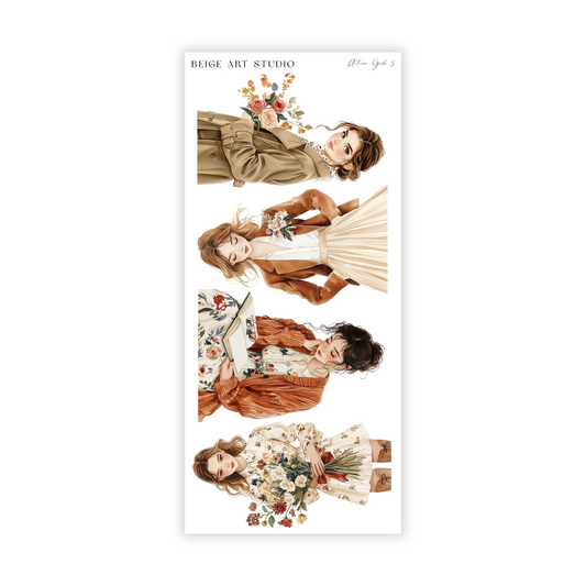 Autumn Girls 5 | Journaling Stickers