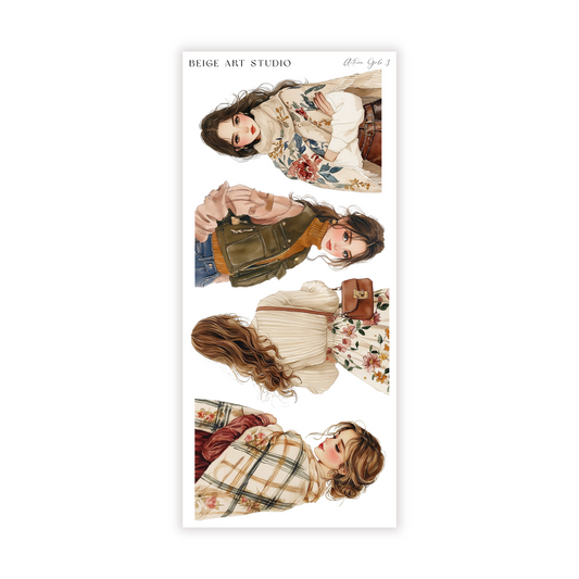 Autumn Girls 3 | Journaling Stickers