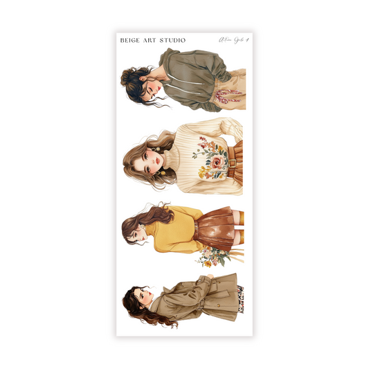 Autumn Girls 4 | Journaling Stickers