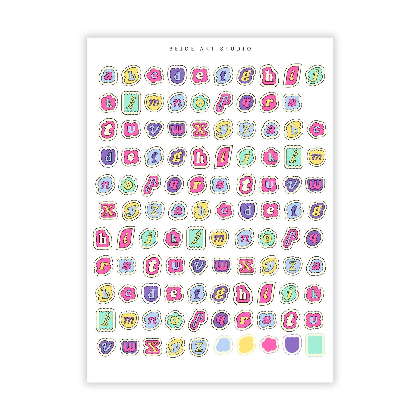 Alphabet Stickers-1 | Journaling Stickers