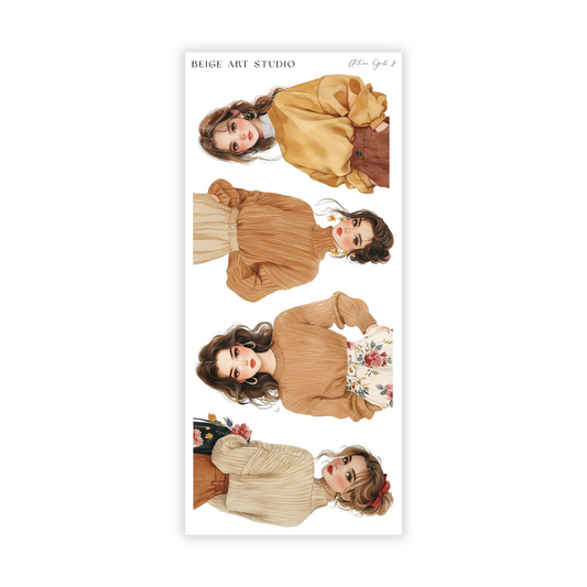 Autumn Girls 2 | Journaling Stickers