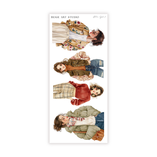 Autumn Girls 1 | Journaling Stickers