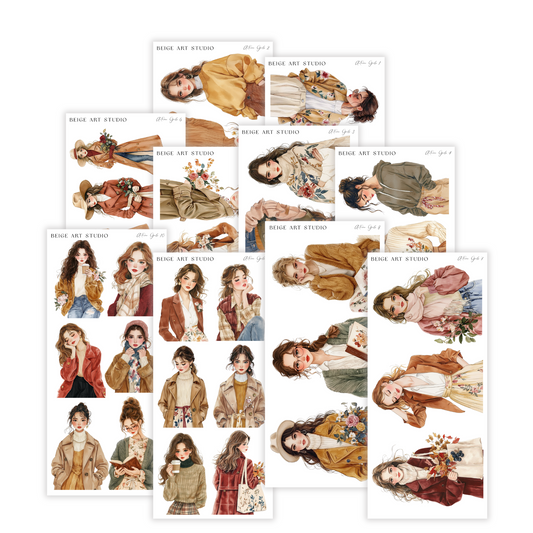 Autumn Girls | Journaling Stickers