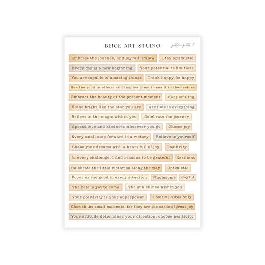 Postive Quotes Vintage 1 | Journaling Stickers