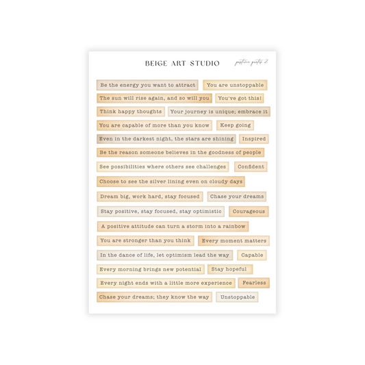 Postive Quotes Vintage 2 | Journaling Stickers