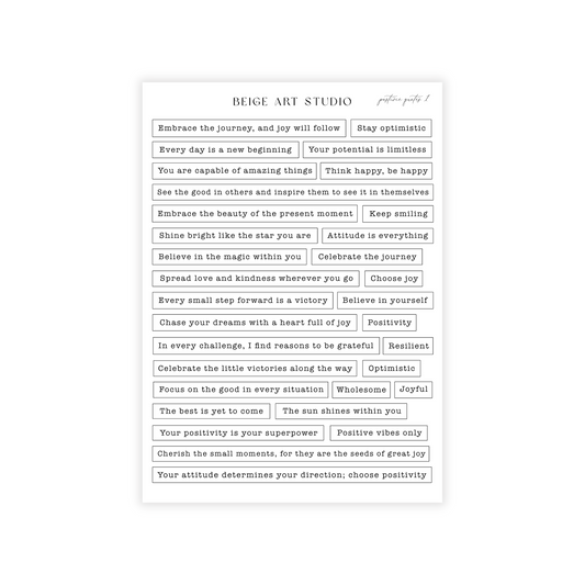 Postive Quotes White 1 | Journaling Stickers
