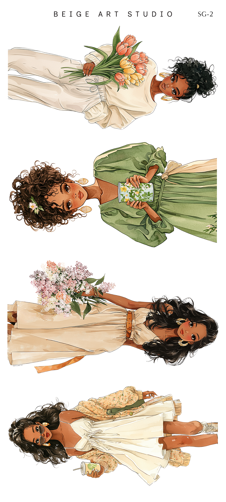 Spring Girls | Journaling Stickers