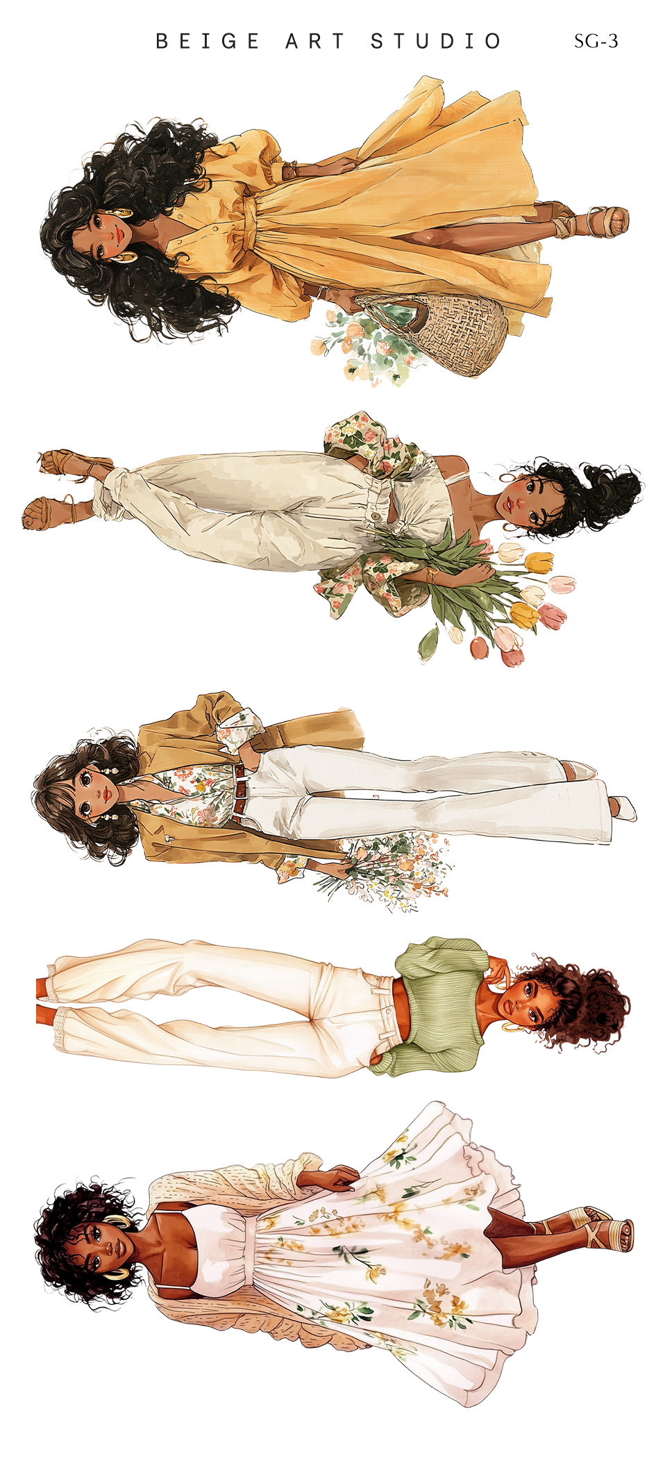 Spring Girls | Journaling Stickers