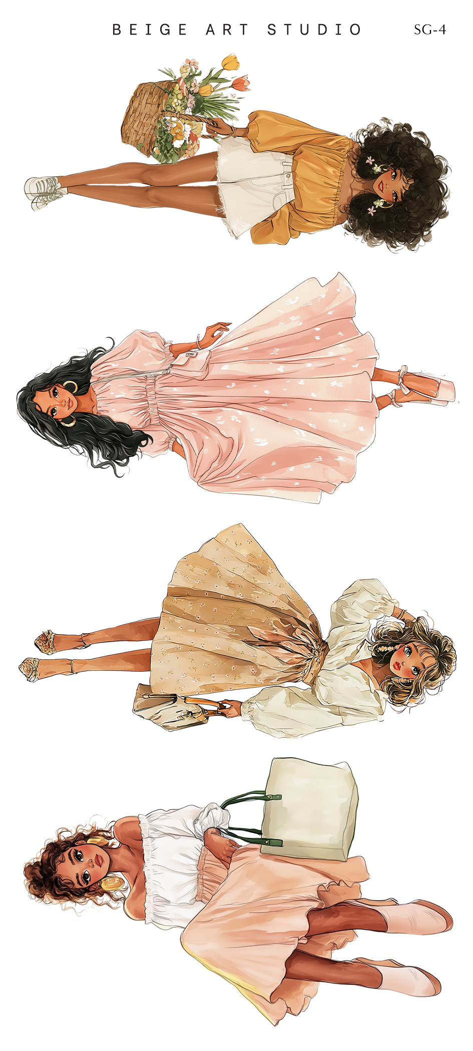 Spring Girls | Journaling Stickers