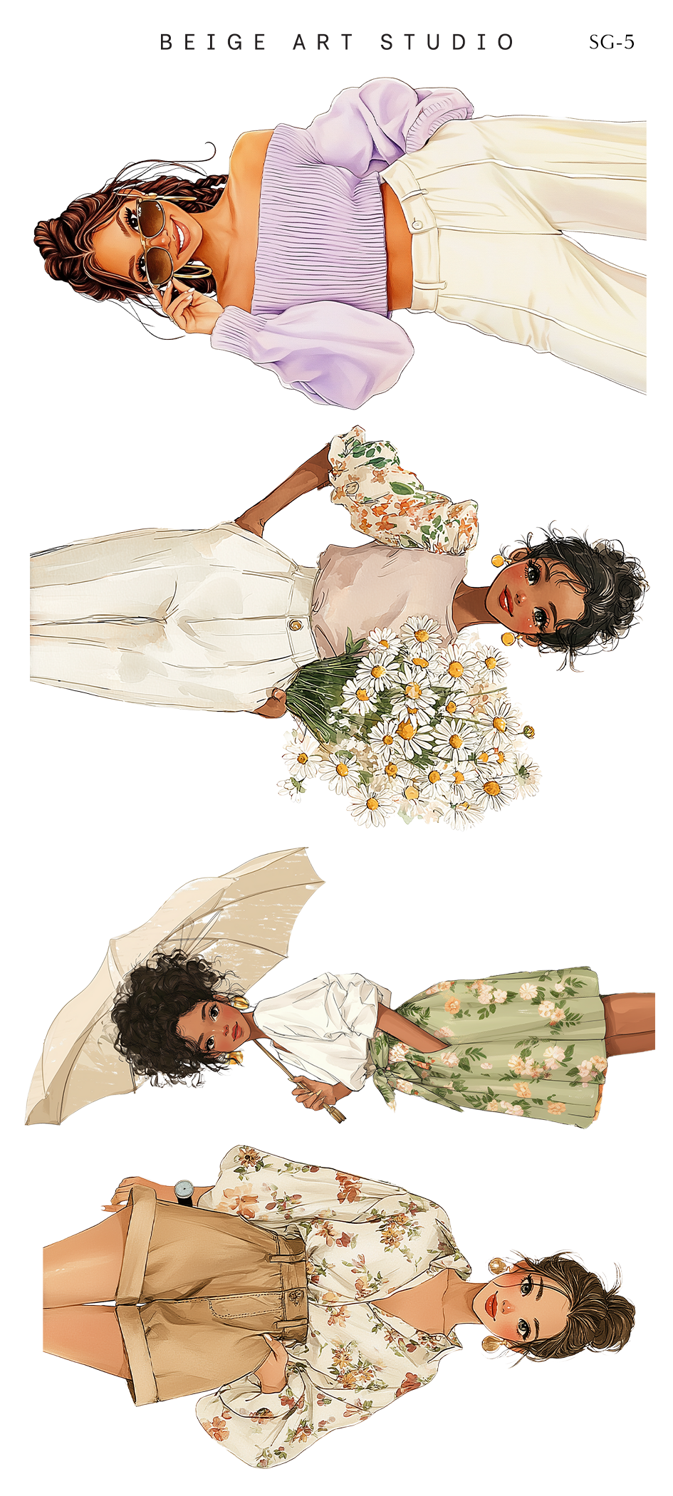 Spring Girls | Journaling Stickers