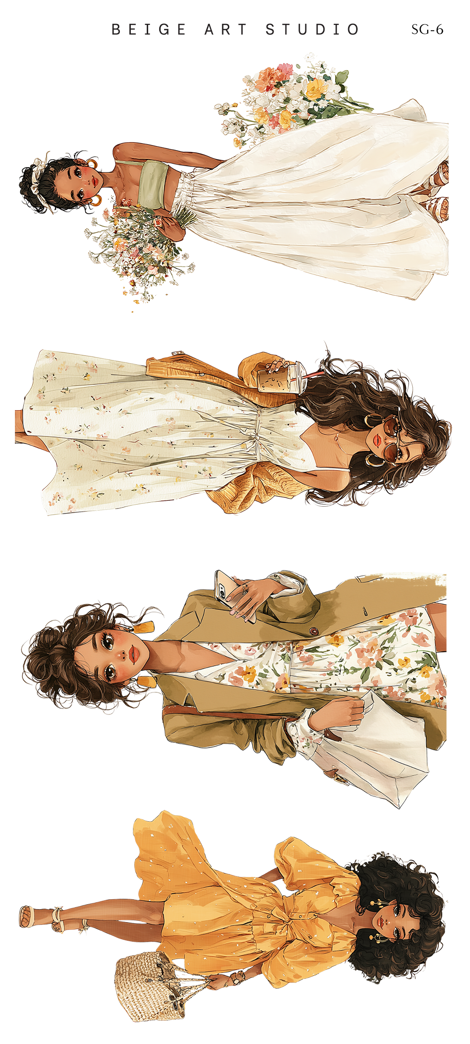 Spring Girls | Journaling Stickers