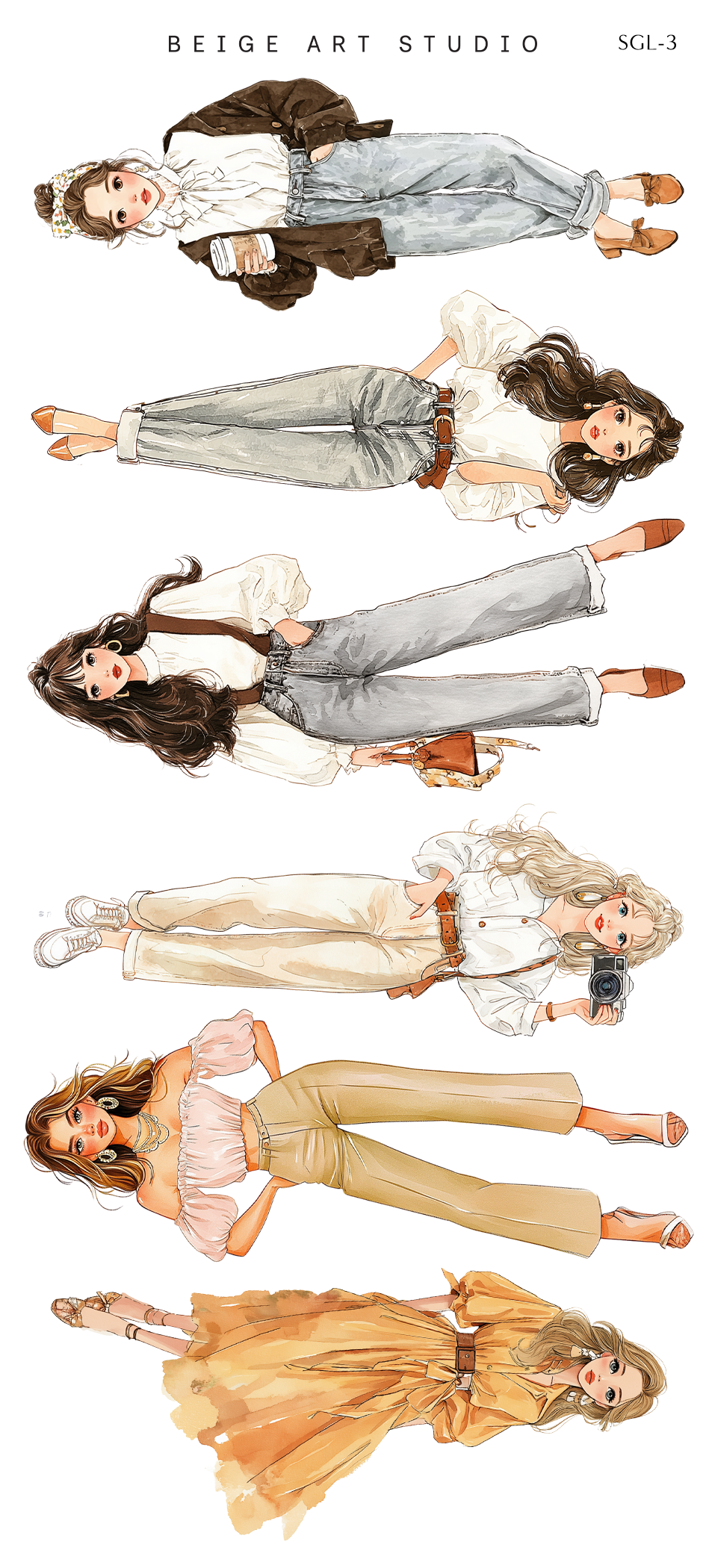 Spring Girls(L) | Journaling Stickers