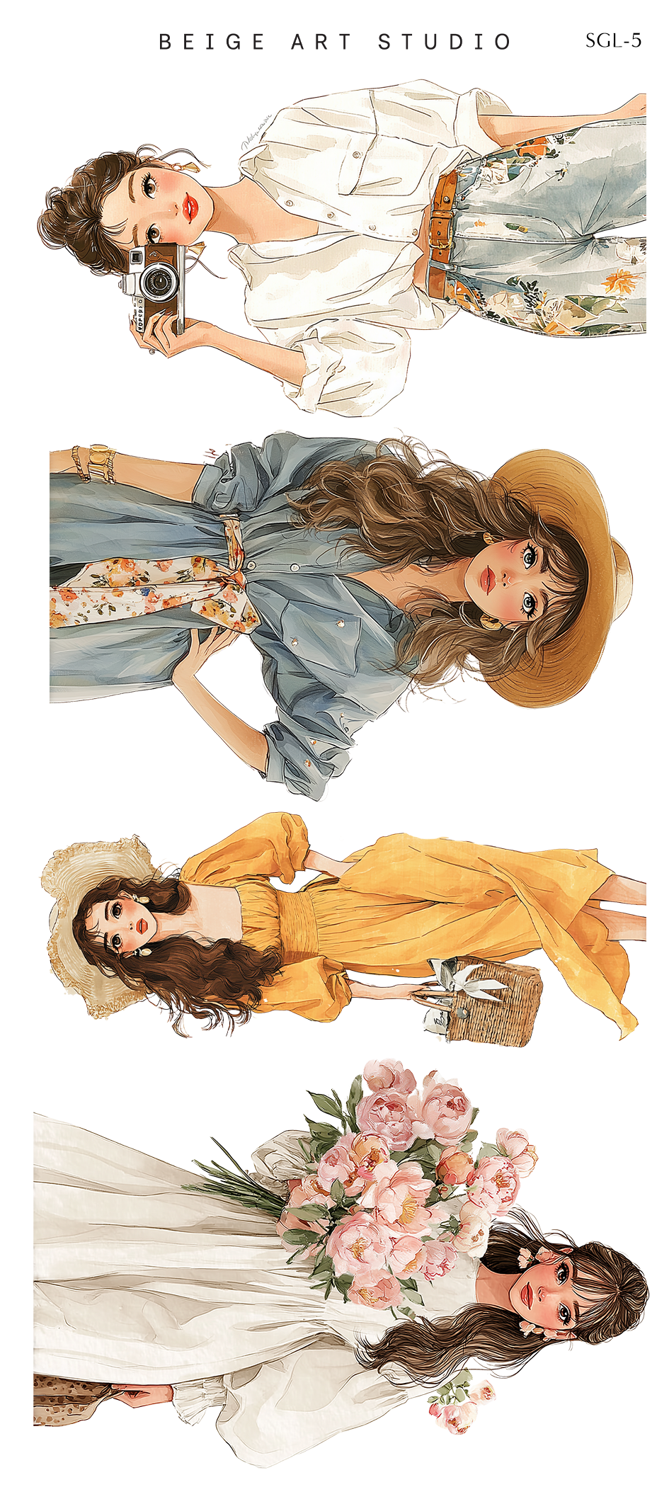 Spring Girls(L) | Journaling Stickers