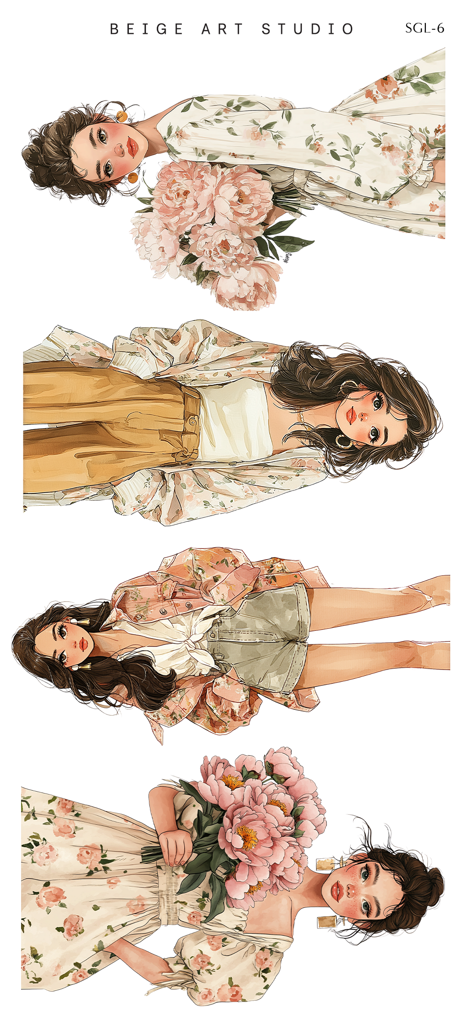 Spring Girls(L) | Journaling Stickers