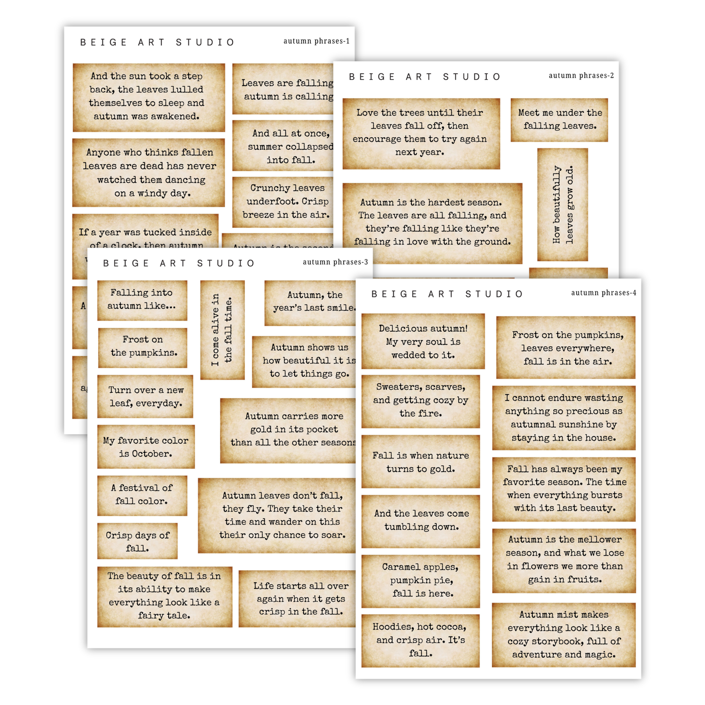 Fall Phrases | Journaling Stickers