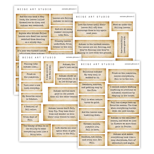Fall Phrases | Journaling Stickers
